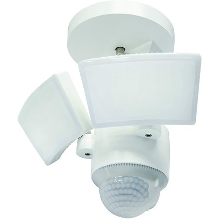 Iq America LM-1811 Motion Security Flood Light, 1100 Lumen 180 Degree 50' Detection Eave Wall Mount WH LM1811WH